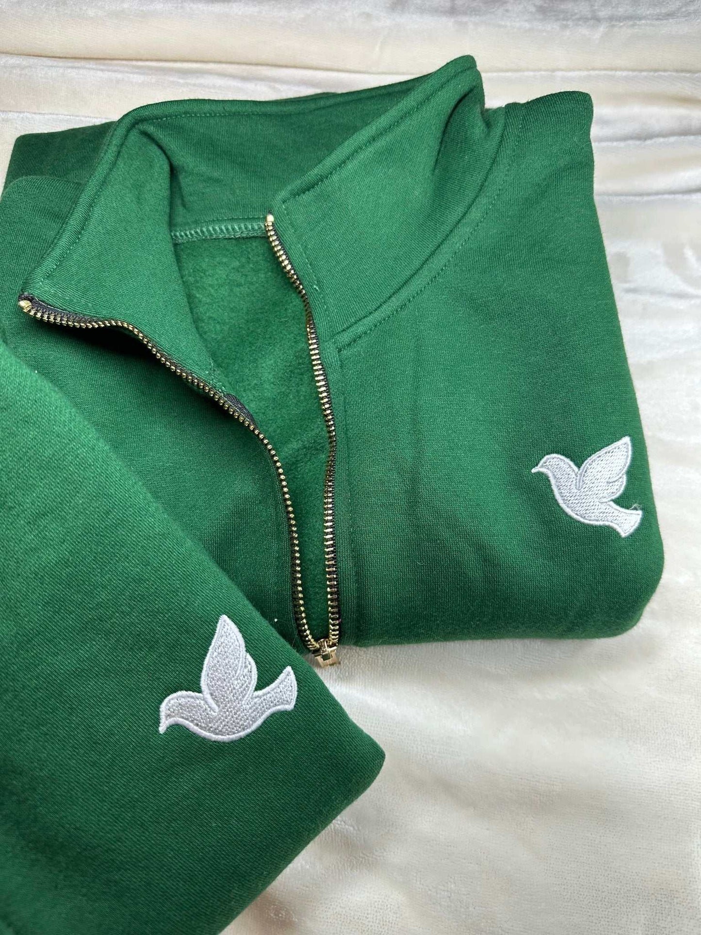 Christian quarter zip pullover with John 1:32 scripture-inspired design and breathable fabric for comfort and versatility