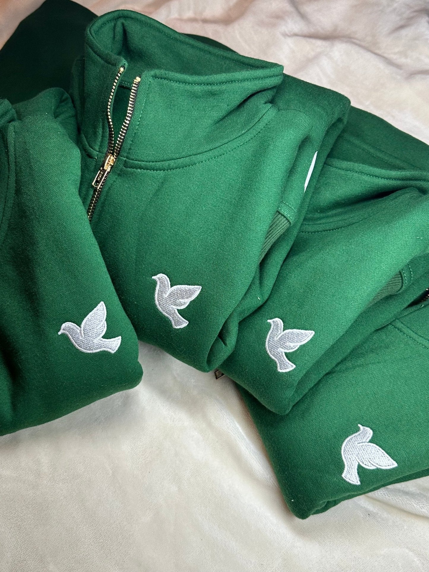 Christian quarter zip pullover with John 1:32 scripture-inspired design, breathable, versatile, and comfortable